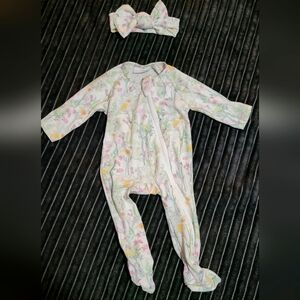 Toby Footie Outfit W/matching Headband. Soft•Breathable•Cute•Springy SZ-NB